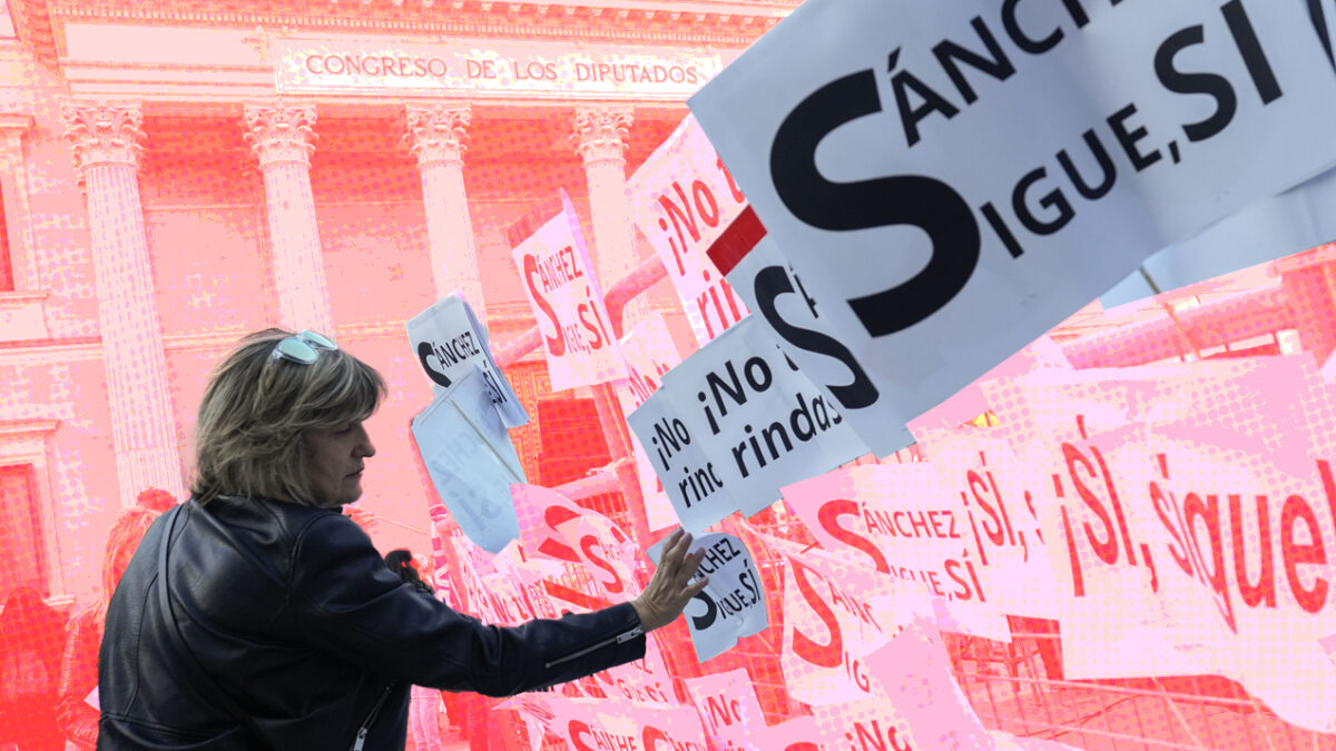 El Congreso de los Diputado fue escenario este domingo de un acto de apoyo a Pedro Sánchez