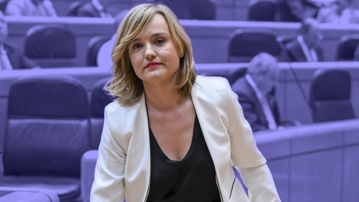Una imagen de Pilar Alegría, portavoz del Gobierno
