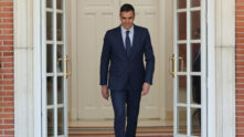 El presidente del Gobierno, Pedro Sánchez en el Palacio de la Moncloa