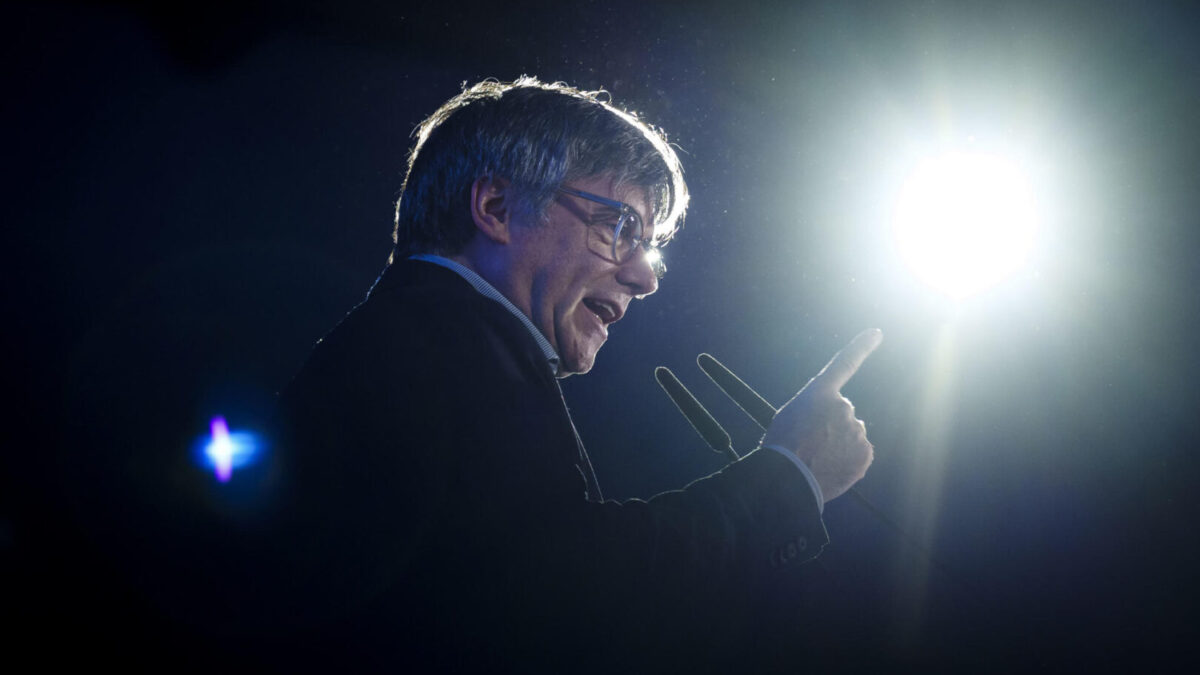 Carles Puigdemont, durante un mitin de la campaña electoral en marcha