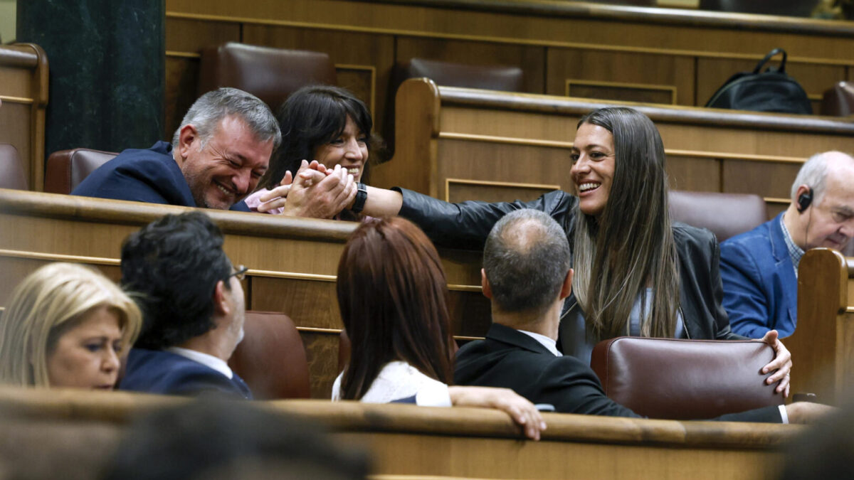 La portavoz de Junts Míriam Noguera tras intervenir en el pleno del Congreso