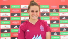 Tere Abelleira durante la concentración de la Selección Española en la Ciudad del Fútbol de Las Rozas