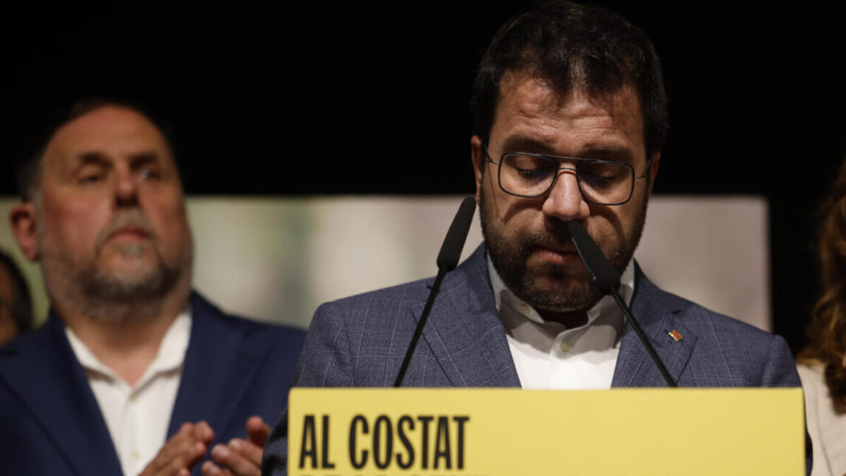 El presidente de la Generalitat y candidato a la reelección, Pere Aragonès, valora los resultados obtenidos por la formación política este domingo en las elecciones catalanas.
