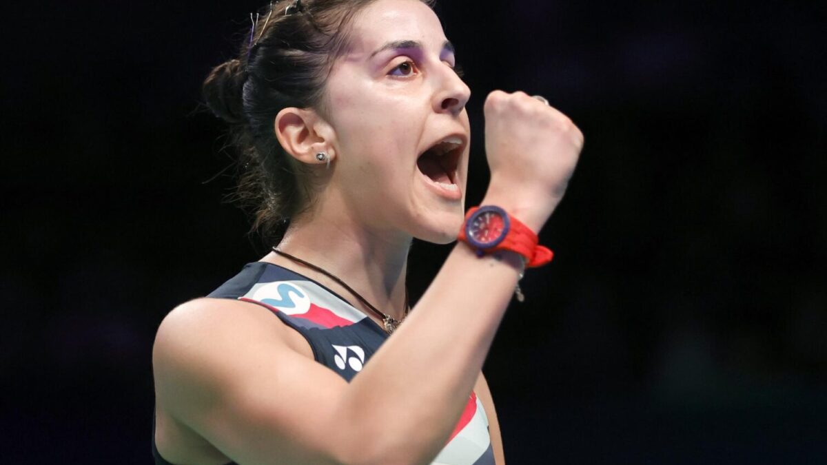 Carolina Marín durante el reciente campeonato europeo de bádminton