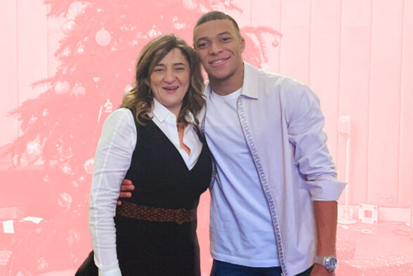 Mbappé junto a su madre, Fayza Lamari