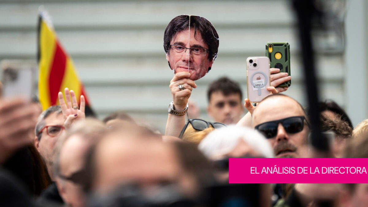 Una imagen de un acto electoral de Junts protagonizado por Carles Puigdemont