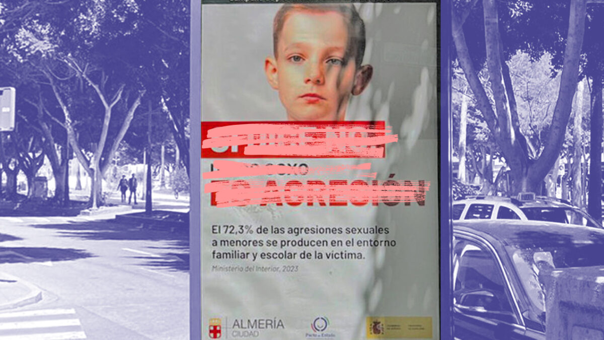 imagen retocada del cartel que difundió el ayuntamiento de Almería