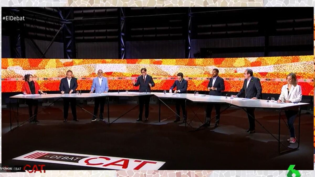 Una imagen del debate de los candidatos catalanes en el plató de La Sexta