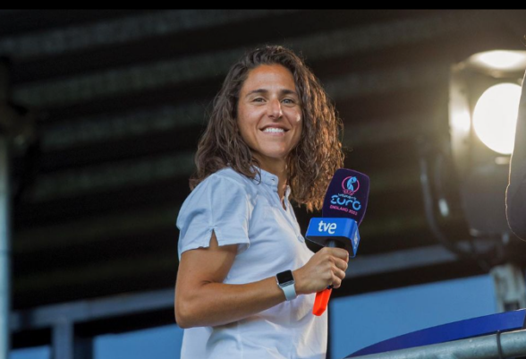 Vero Boquete parte del equipo de retransmisión de TVE en esta Eurocopa