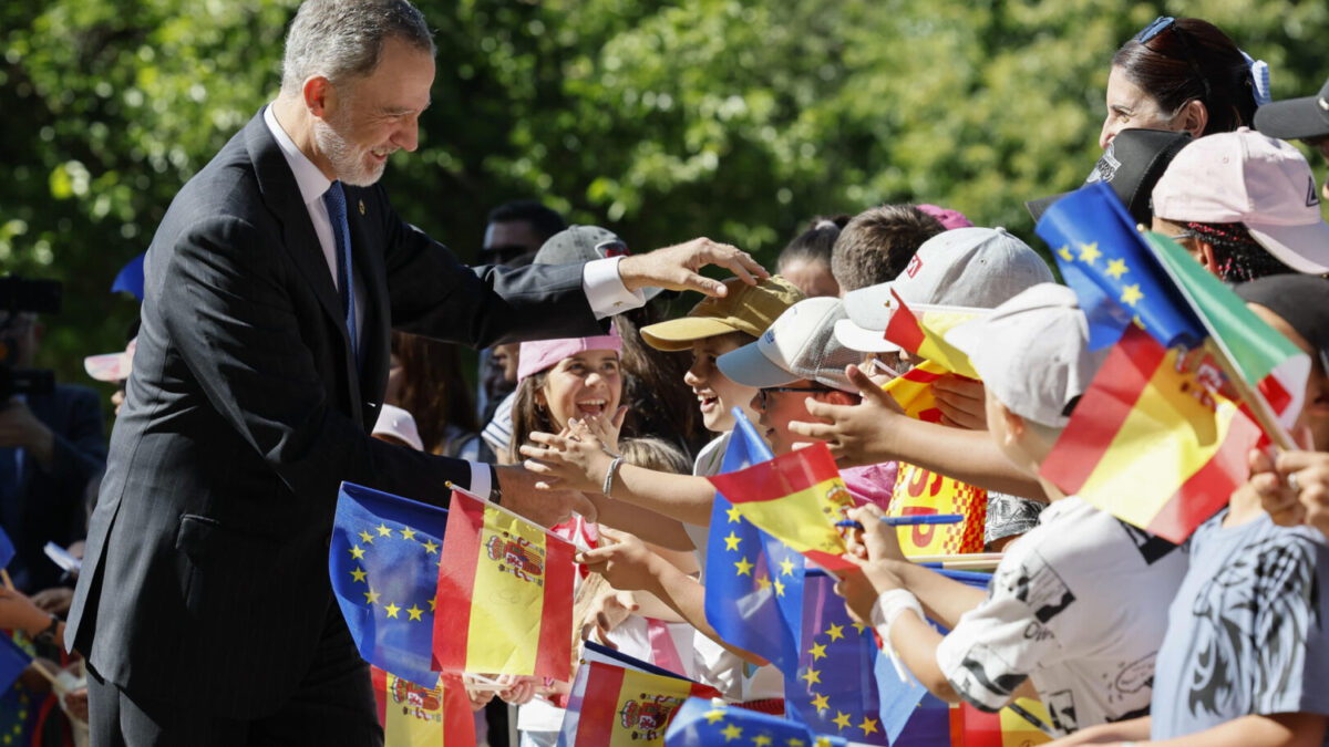 Felipe VI, a su llegada al monasterio de Yuste
