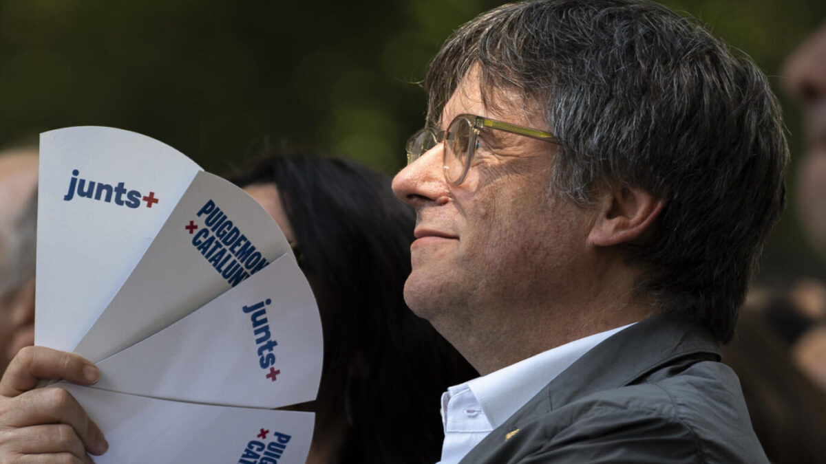 Puigdemont, este sábado, durante el acto que Junts ha celebrado en el sur de Francia