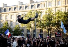 Reacción tras las elecciones en París, Francia