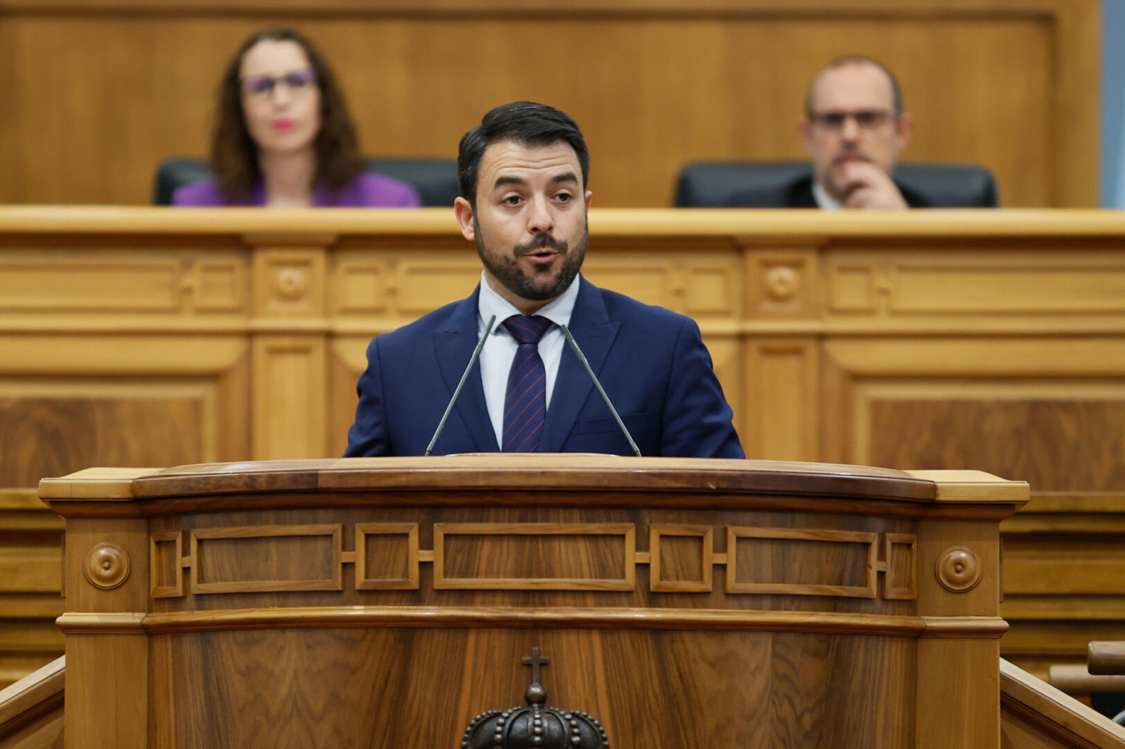 El diputado de VOX, Iván Sánchez, en las Cortes de Castilla-La Mancha.