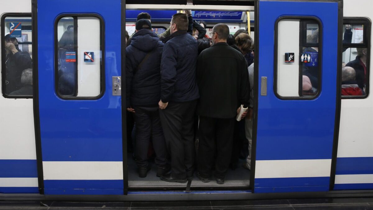 Un vagón del metro de Madrid.