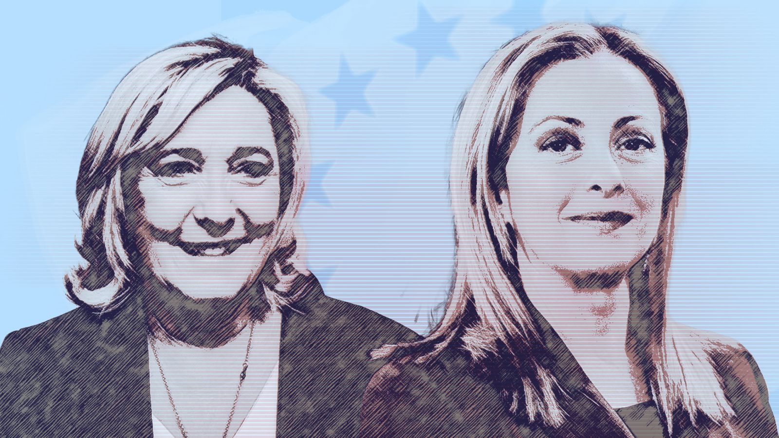 Marine Le Pen y Giorgia Meloni