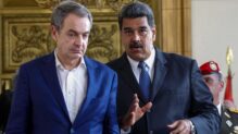El expresidente del Gobierno español José Luis Rodríguez Zapatero y el expresidente venezolano, Nicolás Maduro.