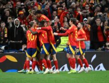 La selección española de fútbol celebrando un gol durante la Euro 2024