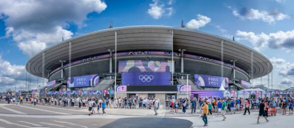 Vista desde fuera del Stade France durante París 2024