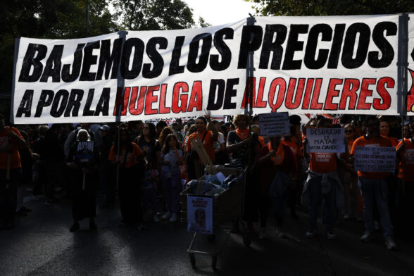 Manifestación que bajo el lema 'Se acabó. Bajaremos los alquileres' tuvo lugar recientemente en Madrid