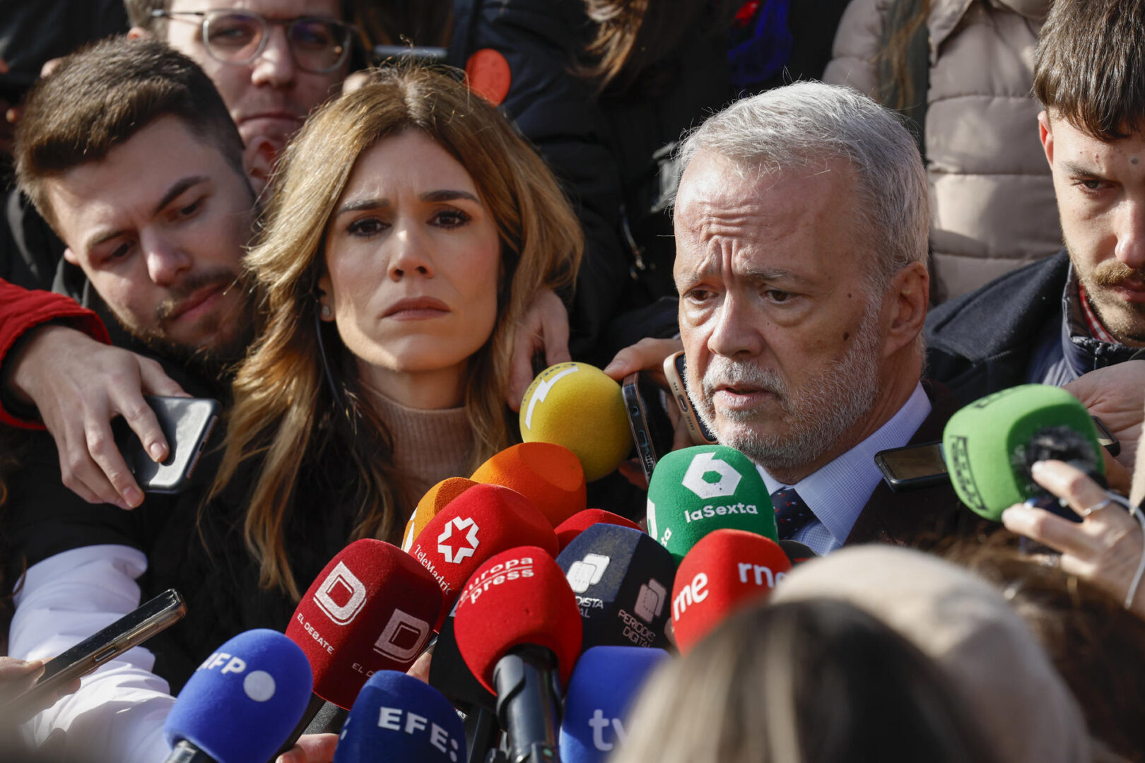 Antonio Camacho, abogado de Begoña Gómez, ante los Juzgados de Plaza de Castilla.