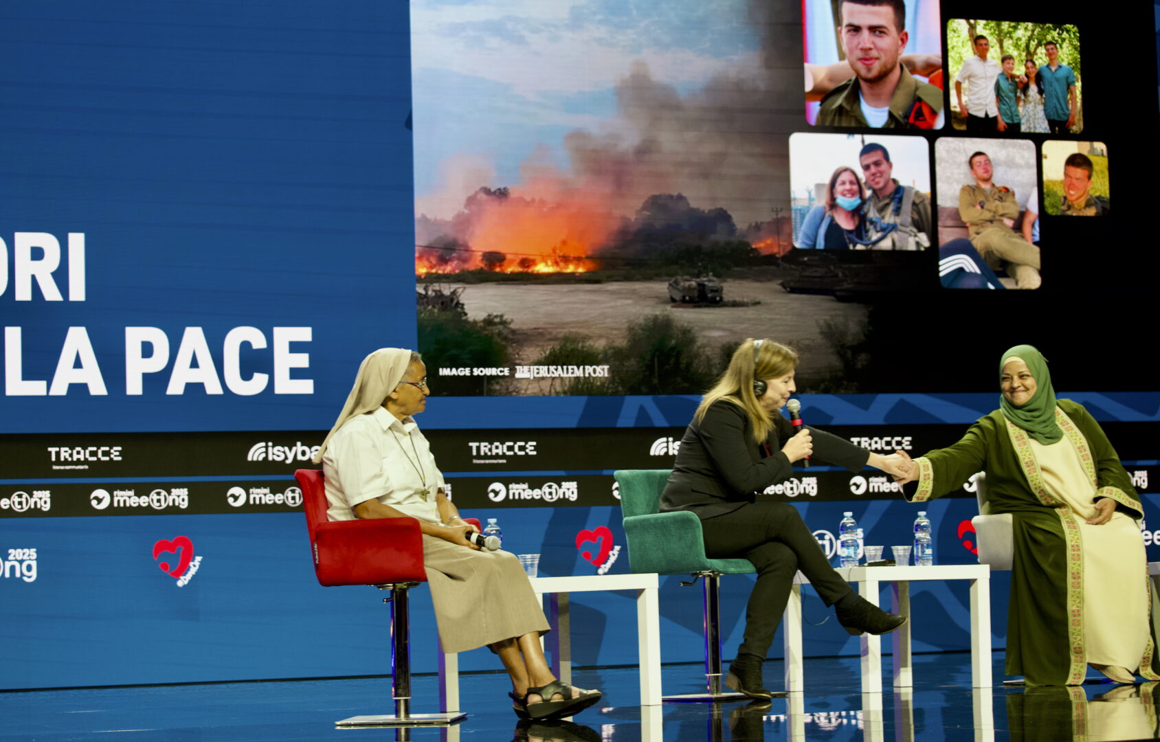 Las ponentes del encuentro "Madres por Gaza" en el Meeting de Rímini