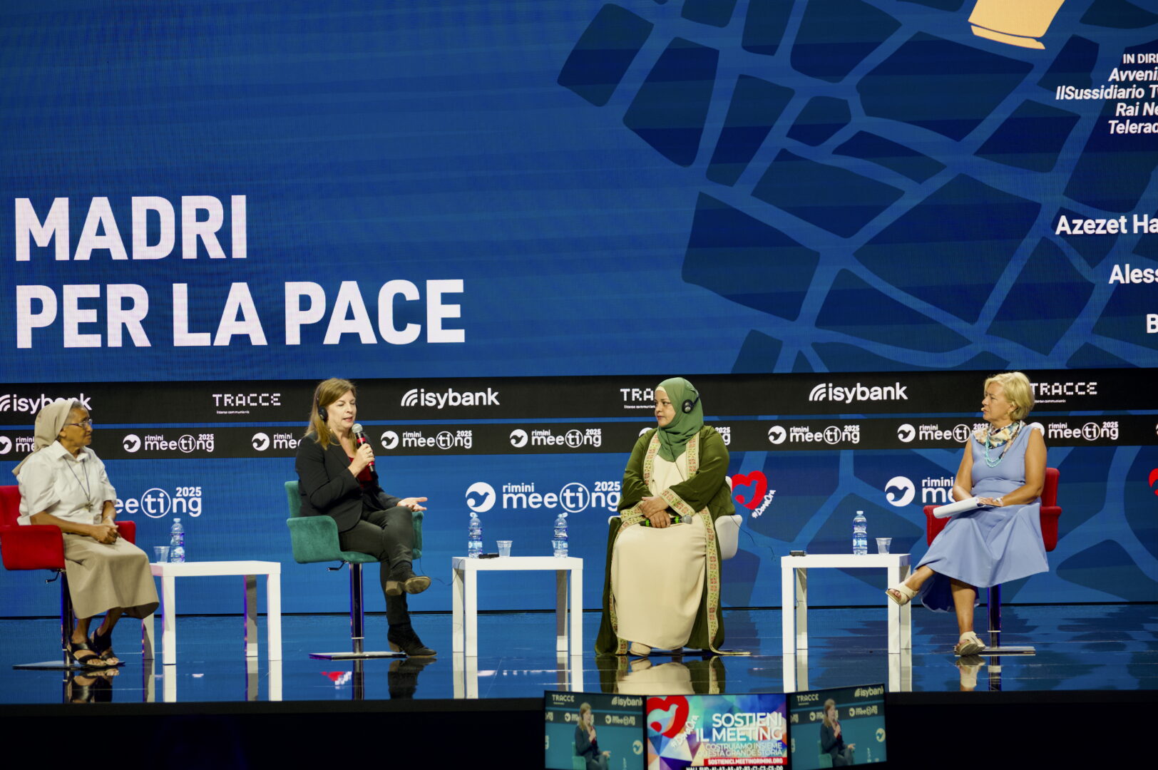 Las ponentes del encuentro "Madres por Gaza" en el Meeting de Rímini