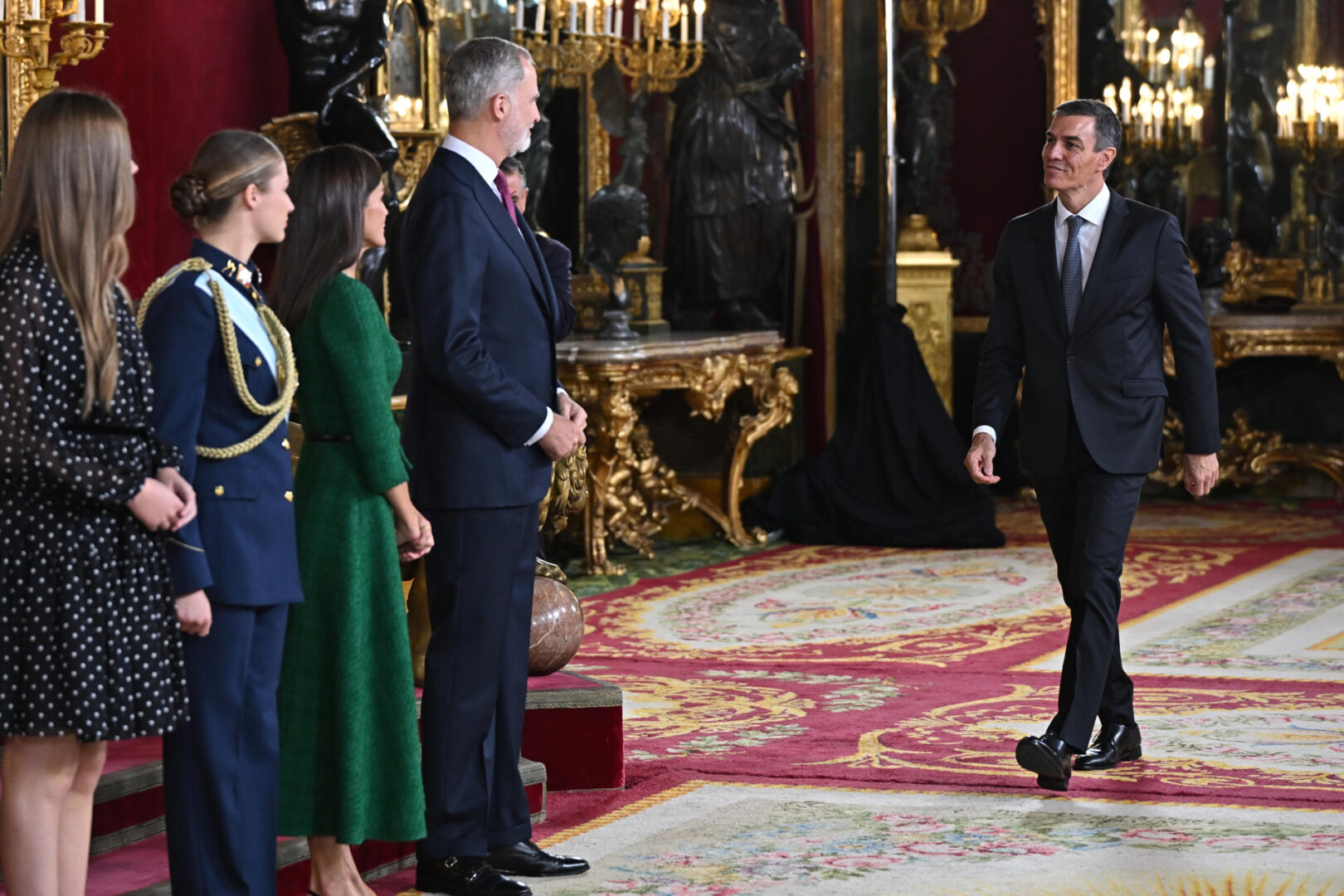 El presidente de Sánchez, durante un besamanos en el Palacio Real