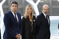 El expresidente de la Generalitat valenciana, Carlos Mazón; la presidenta del CGPJ, Isabel Perelló, y el presidente del Senado, Pedro Rollán.