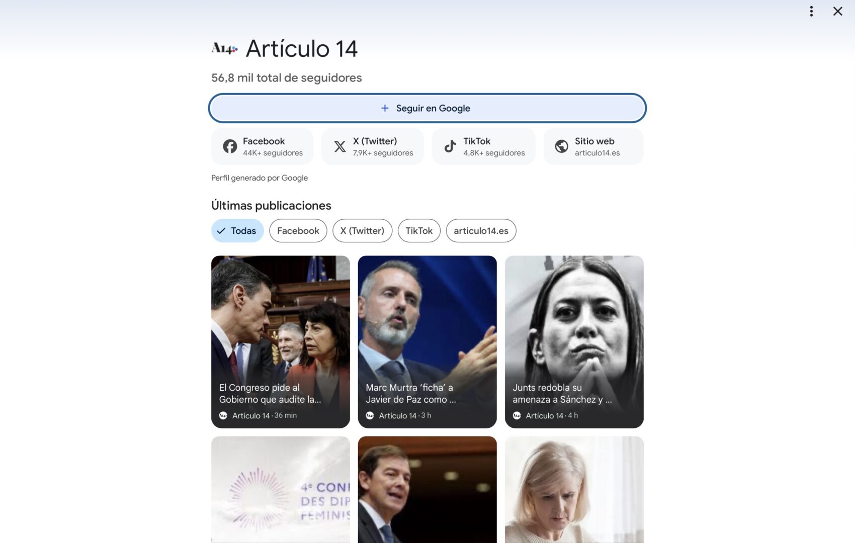 Artículo14 en Google - Sociedad