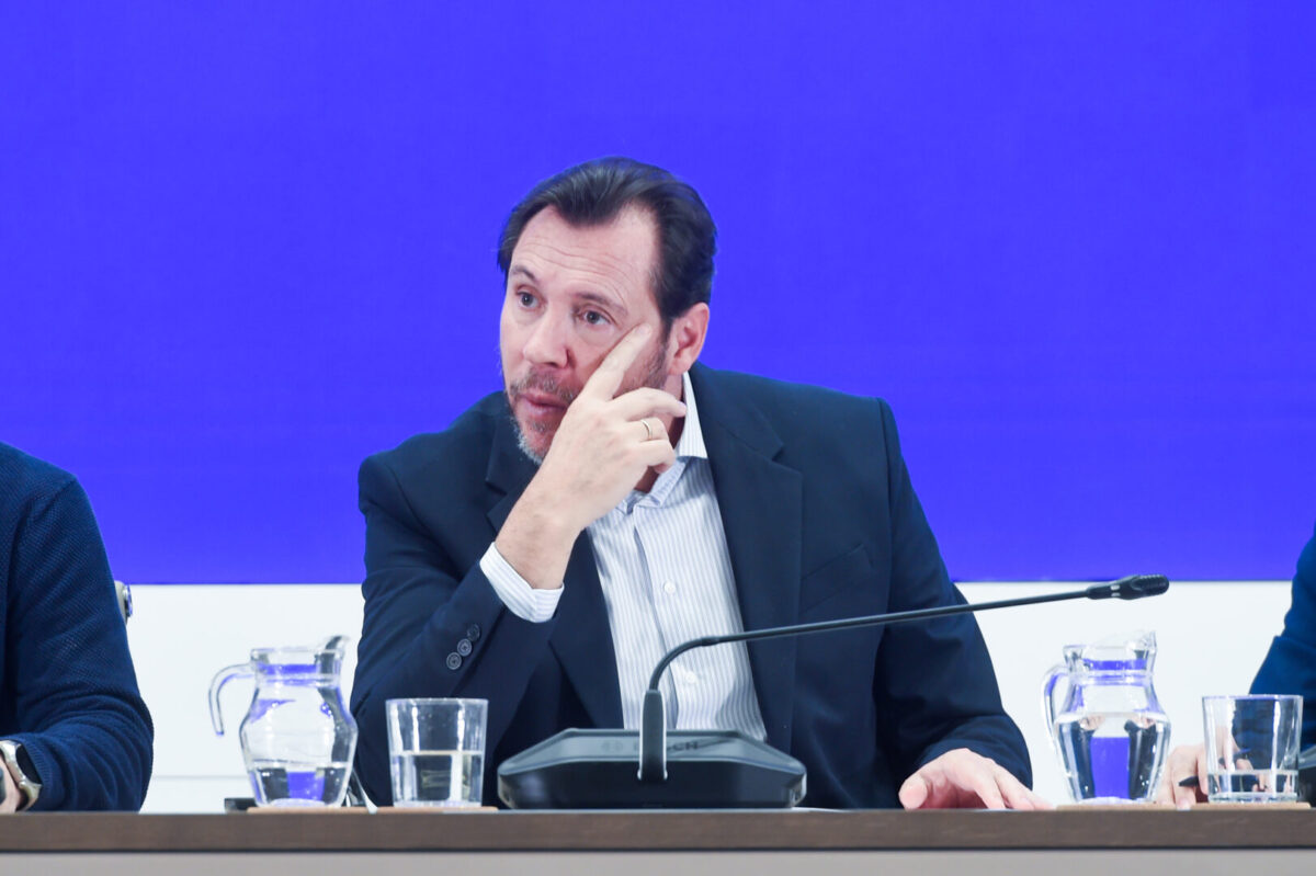 Rueda de prensa del ministro de Transportes, Óscar Puente.