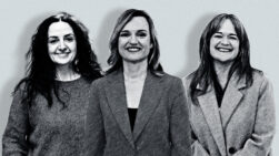 Pilar Alegría (PSOE), Marta Abengochea (Izquierda Unida) y María Goikoetxea (Unidas Podemos).
