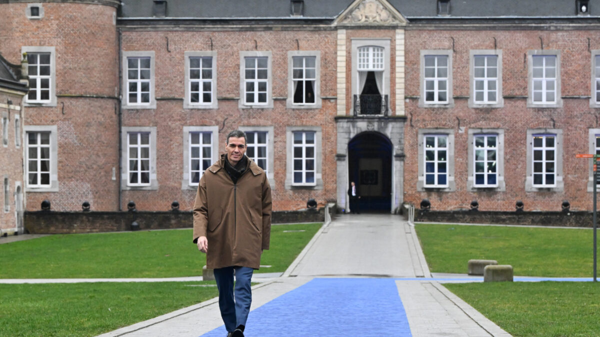 El presidente del Gobierno, Pedro Sánchez. en su llegada a la cumbre