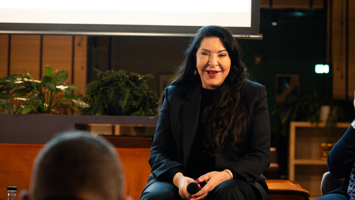 Marina Abramovic, durante un encuentro tras su performance 'Balkan Erotic Epic' en el Liceu de Barcelona