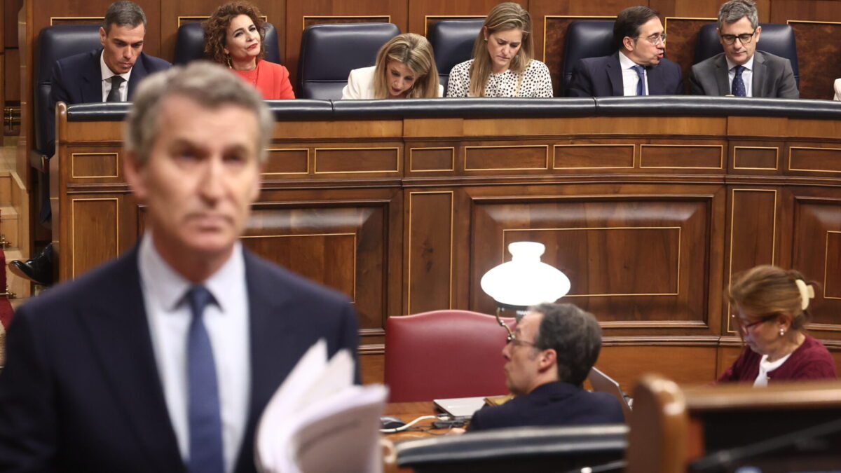 El líder del PP, Alberto Núñez Feijóo, en el Congreso de los Diputados