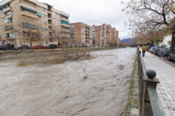 Zonas inundadas por las intensas lluvias de las últimas jornadas próximas en Granada capital por el desbordamiento del Río Genil. en la localidad de Huertor-Tajar.