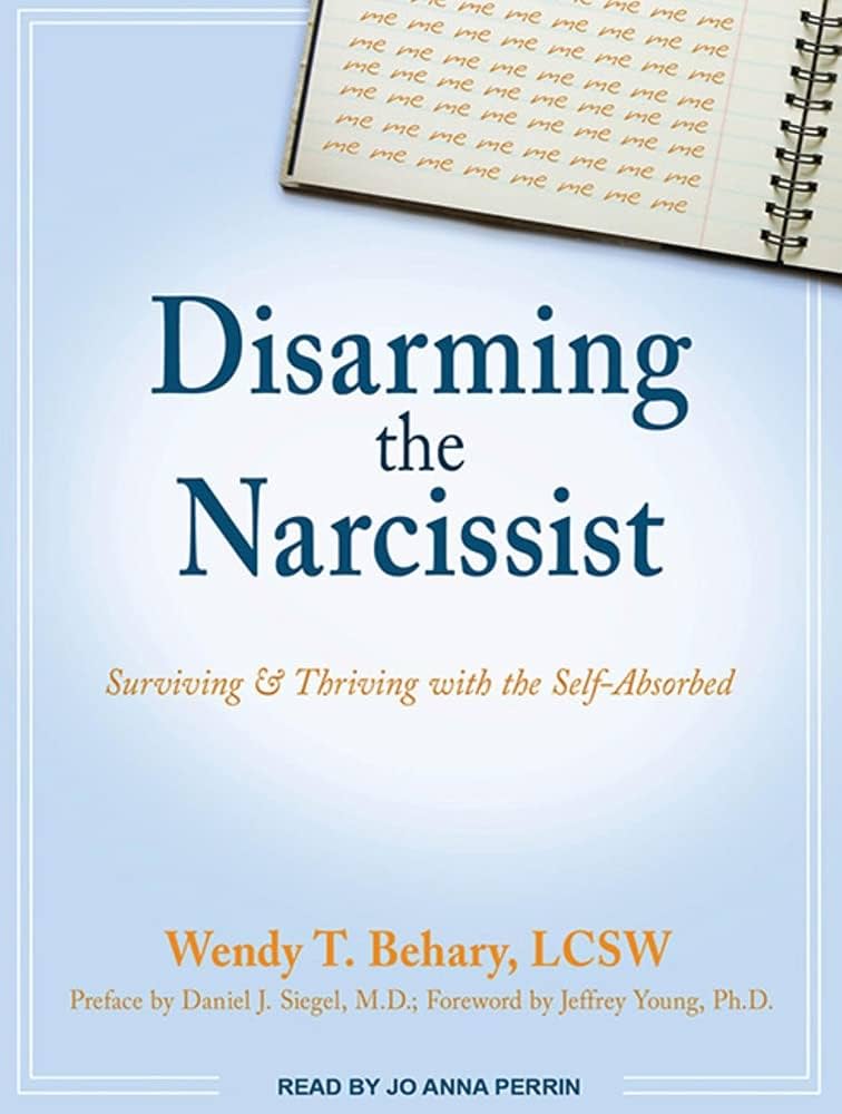 El libro 'Dissarming the narcissist' figura en la librería de Jeffrey Epstein