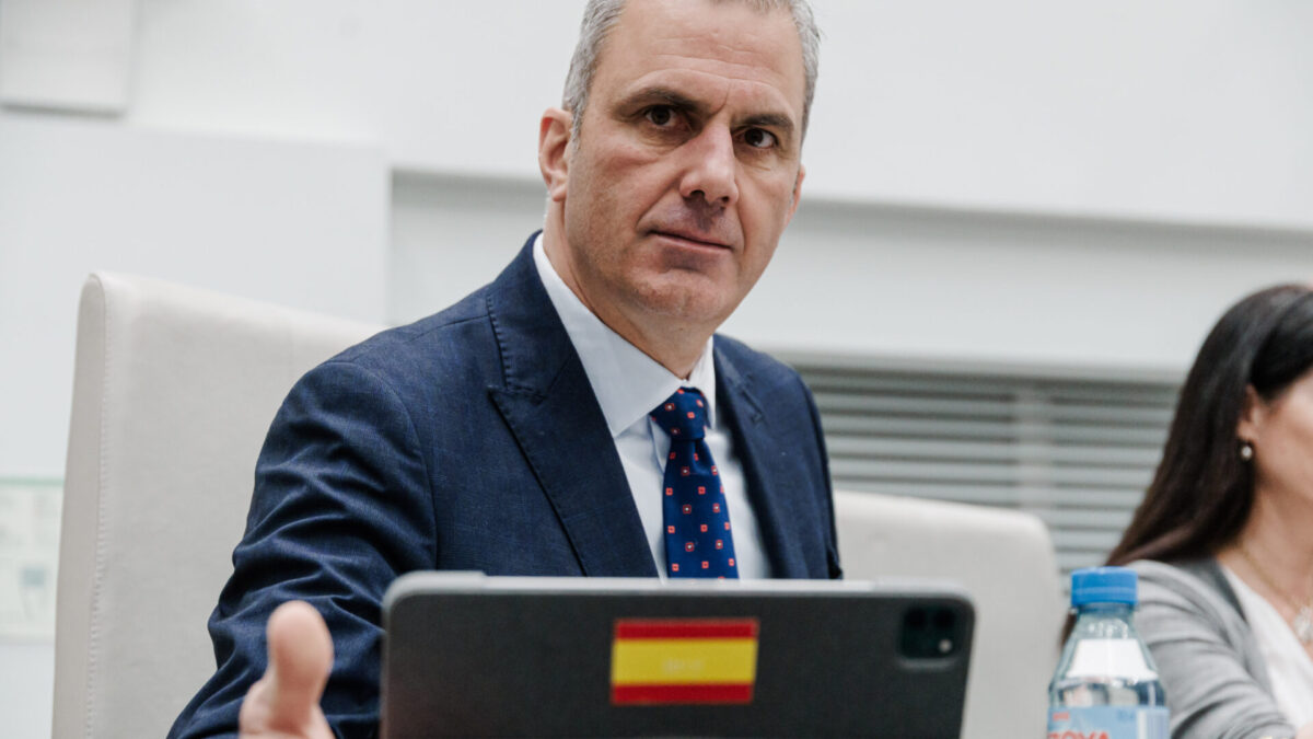 El dirigente de Vox Javier Ortega Smith en el Ayuntamiento de Madrid.