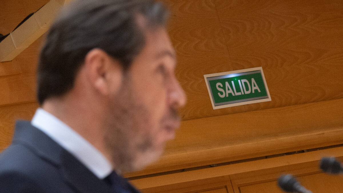 El ministro de Transportes, Óscar Puente, en el Senado