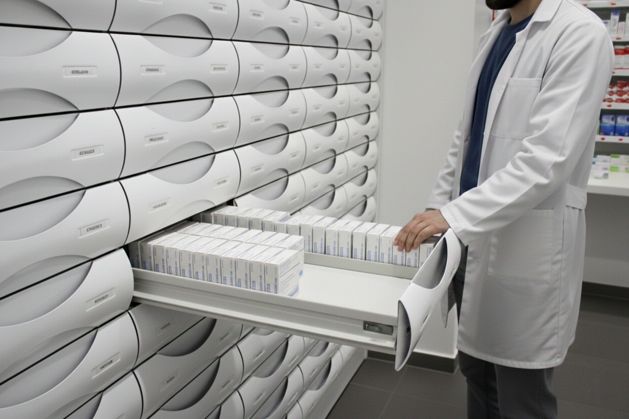 Un técnico en una farmacia