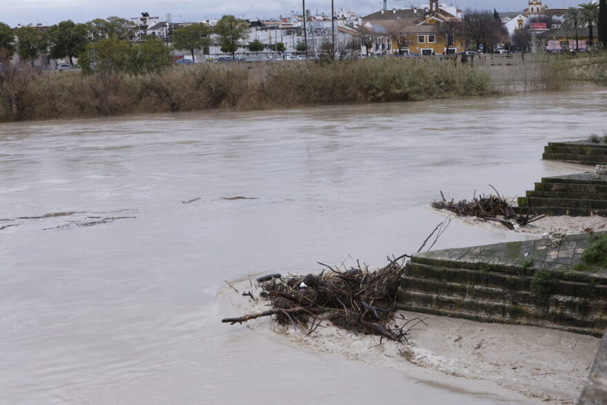 Del Rio Azmen El río Guadalquivir en nivel rojo a su paso por Cantillana y Lora del ...