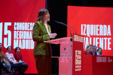 La secretaria general de las Juventudes Socialistas de Madrid, Aránzazu Figueroa, durante el 15º Congreso Regional del PSOE-M
