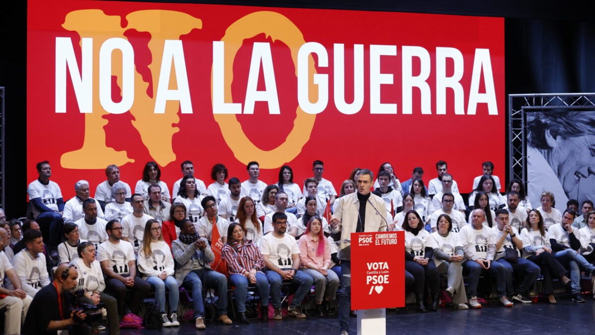 El presidente del Gobierno, Pedro Sánchez, en un acto en Soria