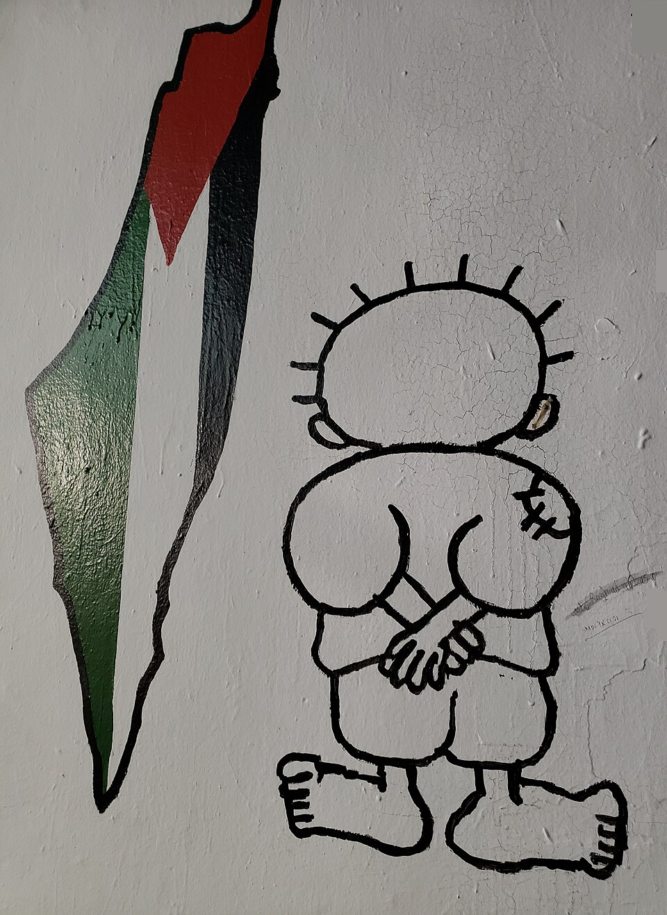 La figura de Handala, el niño palestino creado por el caricaturista Naji al-Ali y convertido en símbolo de la causa palestina.