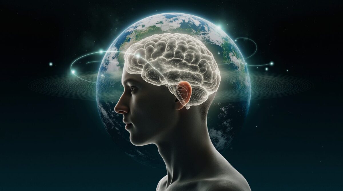 Cerebro humano conectado a la Tierra - Sociedad