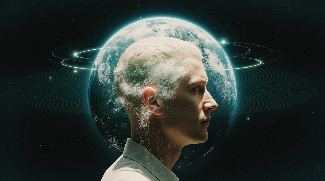 Cerebro humano conectado a la Tierra Cerebro humano conectado a la Tierra