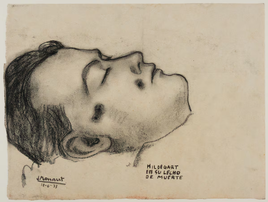 La galería José de la Mano pone a la venta dos piezas que el pintor valenciano José Manaut Viglietti realizó en el velatorio de Hildegart, la joven prodigio asesinada por su madre