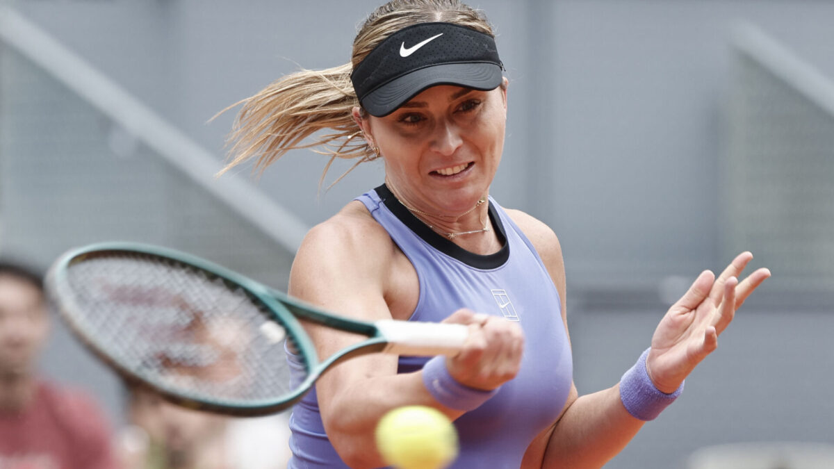 Paula Badosa, durante su partido contra la austriaca Julia Grabher durante el Torneo Open de Madrid de Tenis