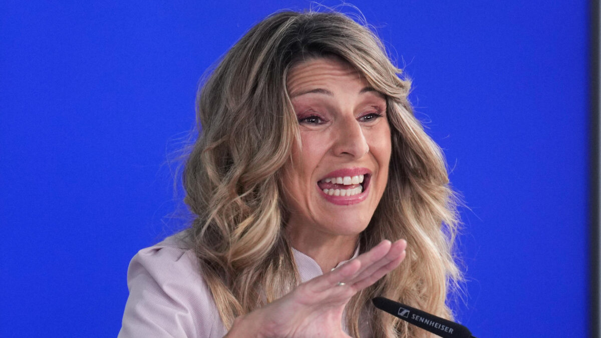 Yolanda Díaz durante la rueda de prensa posterior al Consejo de ministros.