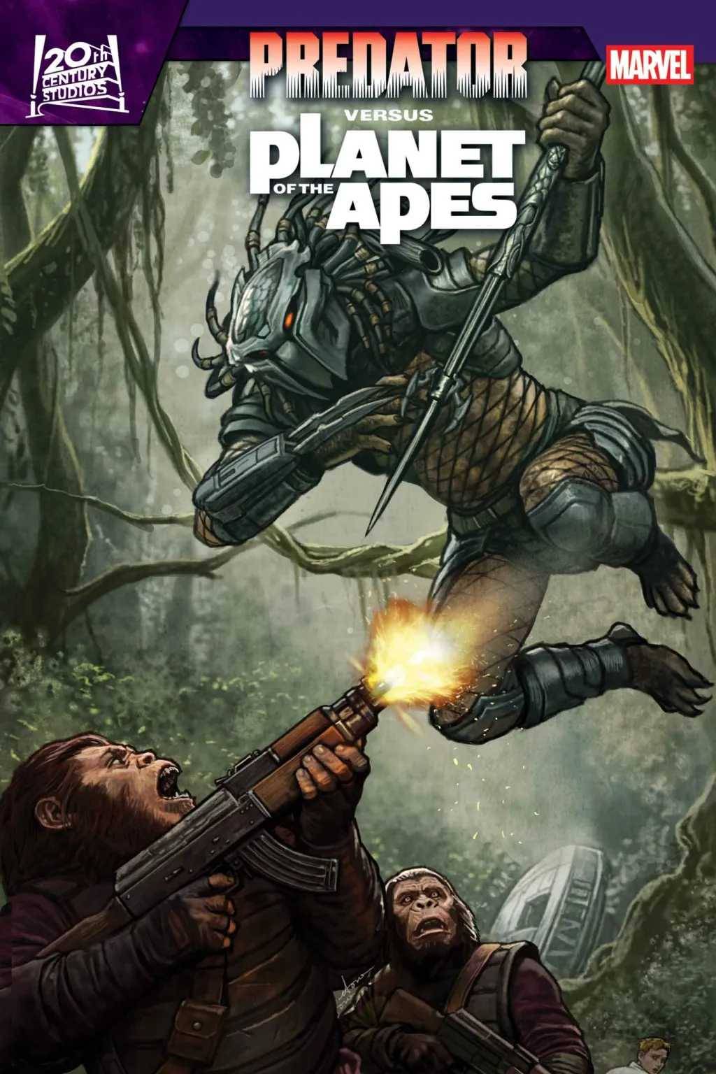 Portada de Predator vs El Planeta de los Simios - Disney