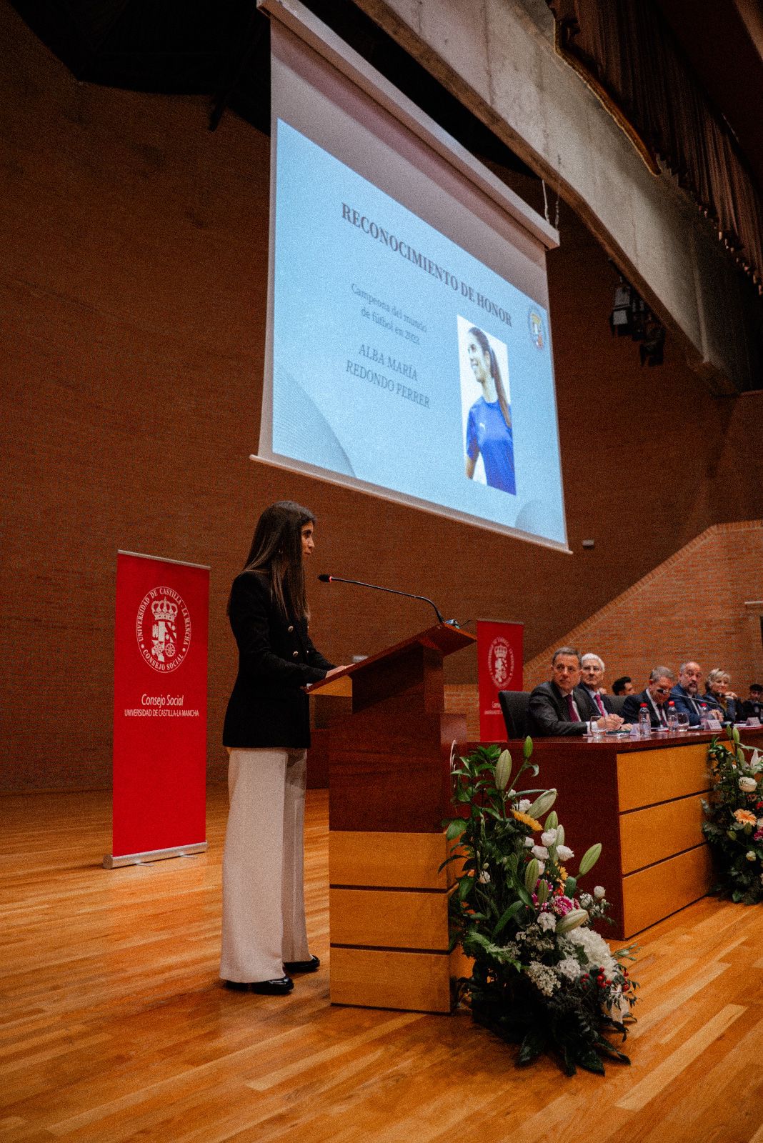 Alba Redondo durante su discurso